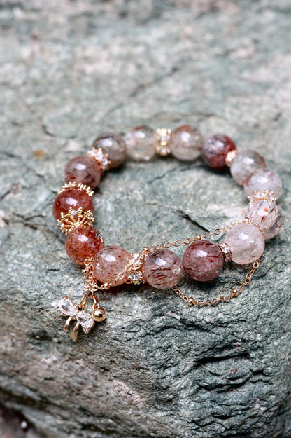 Super Seven crystal bracelet front view on wrist