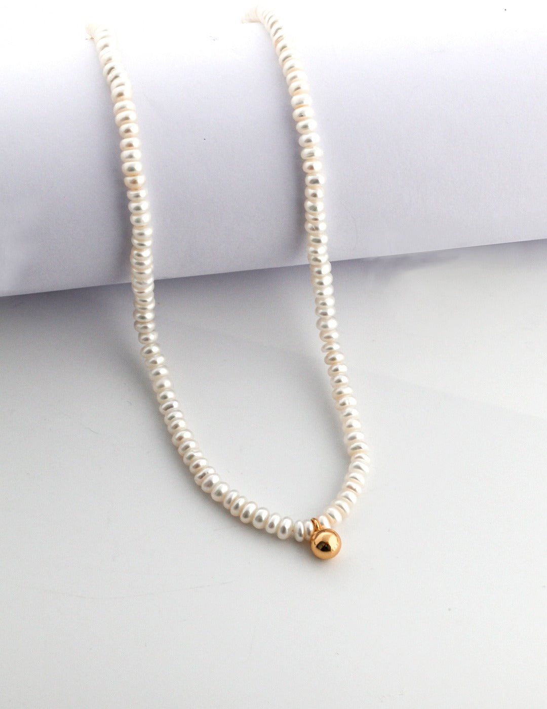 Little Gold Ball Pearl Necklace