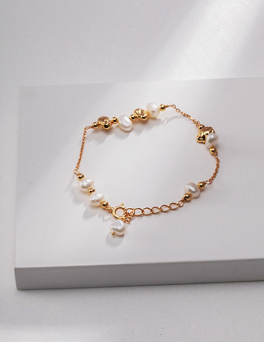 Perlen-Goldkugel-Armband