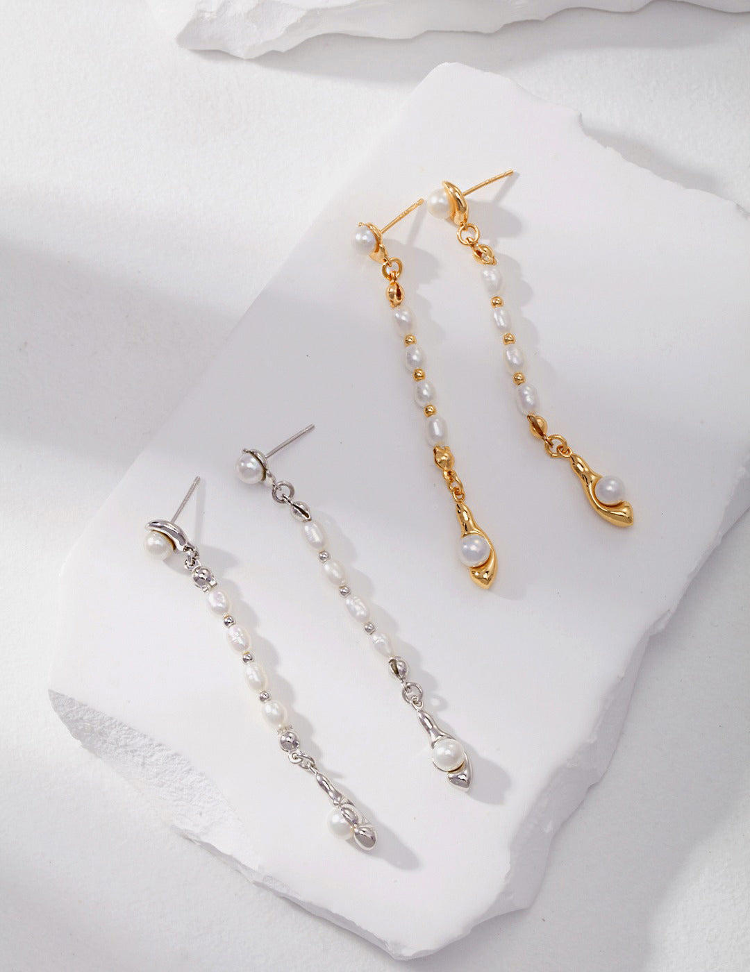 Long Pearl Earrings