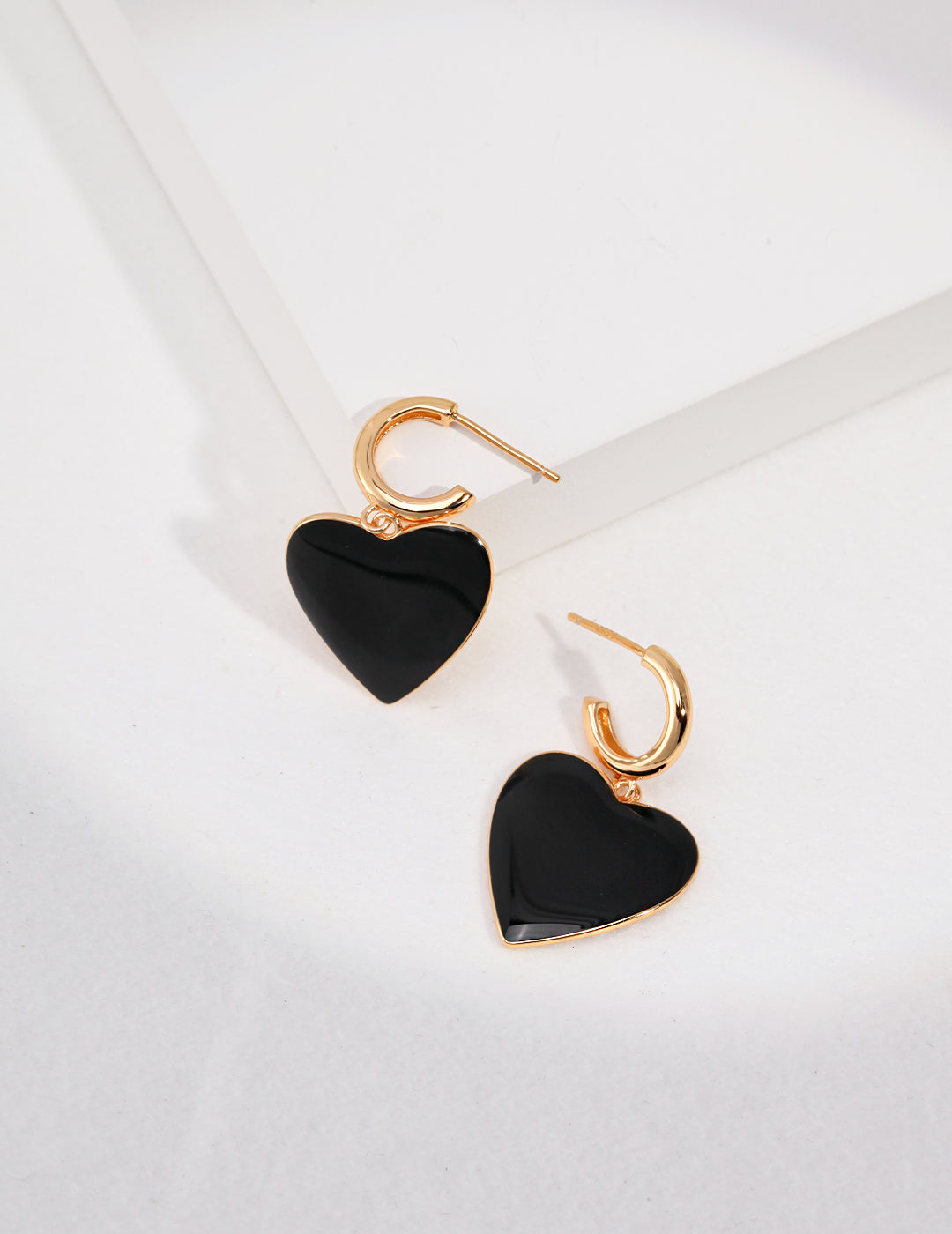 Black Heart Earrings