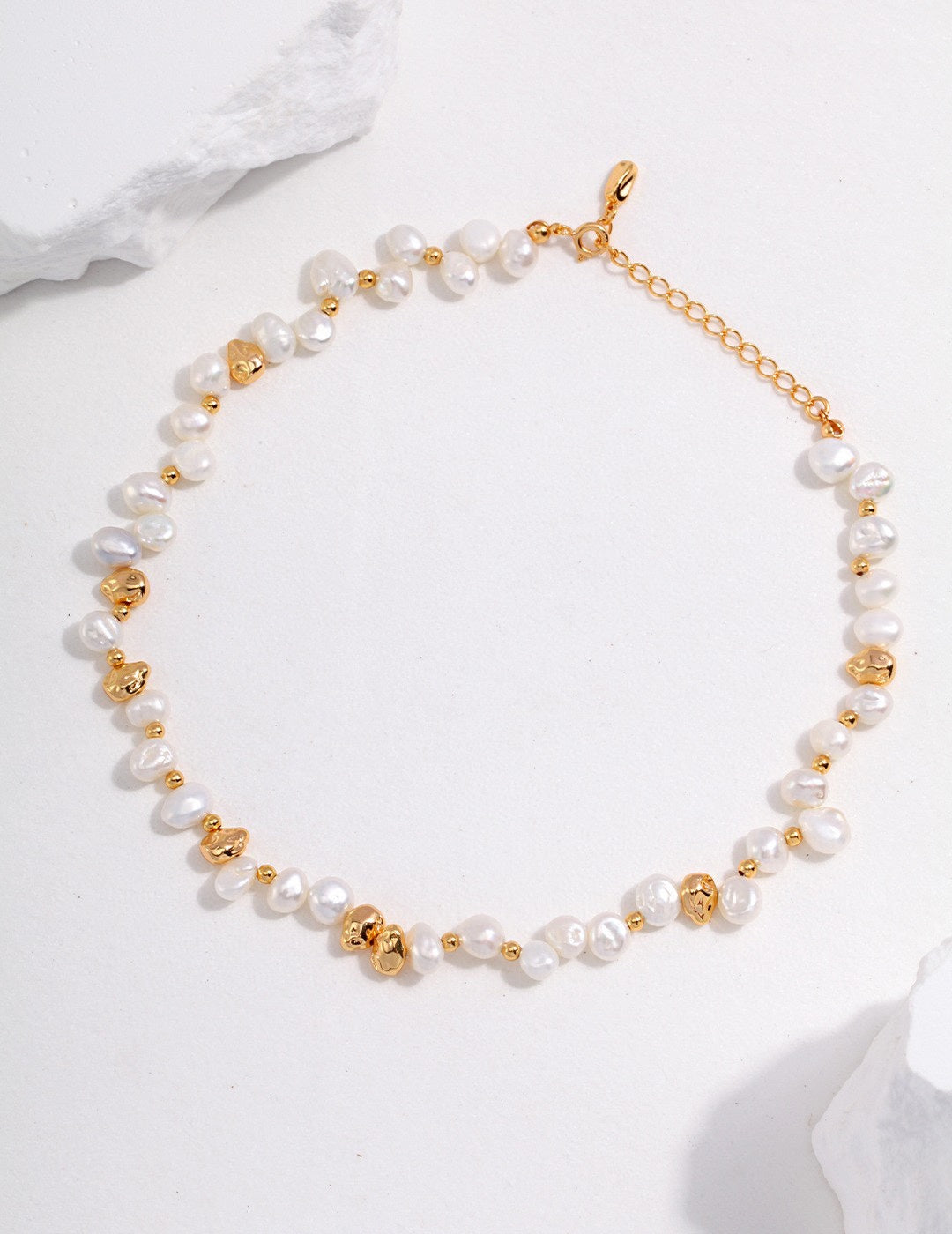 Little Gold Ball Pearl Necklace