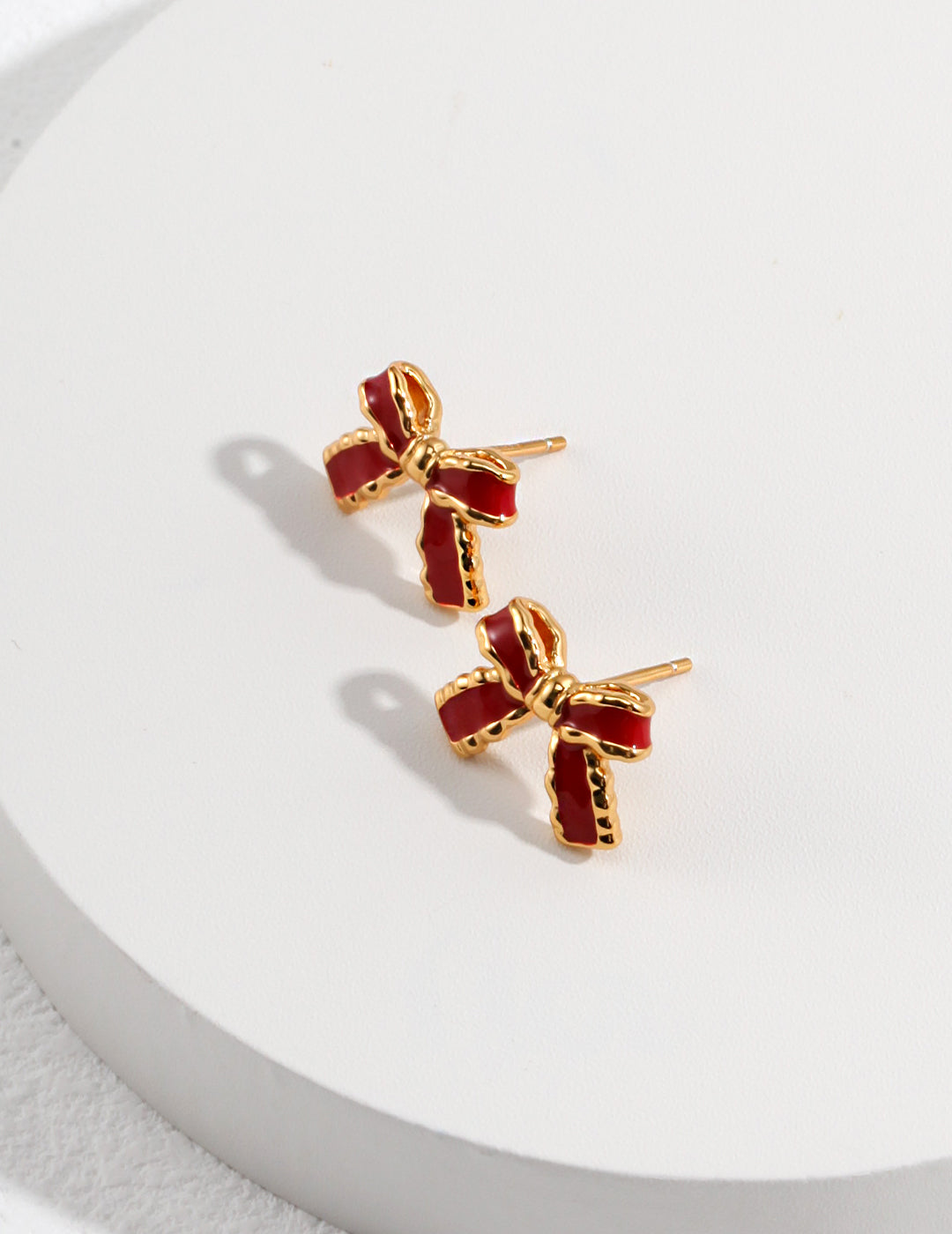 Red Bow Earrings